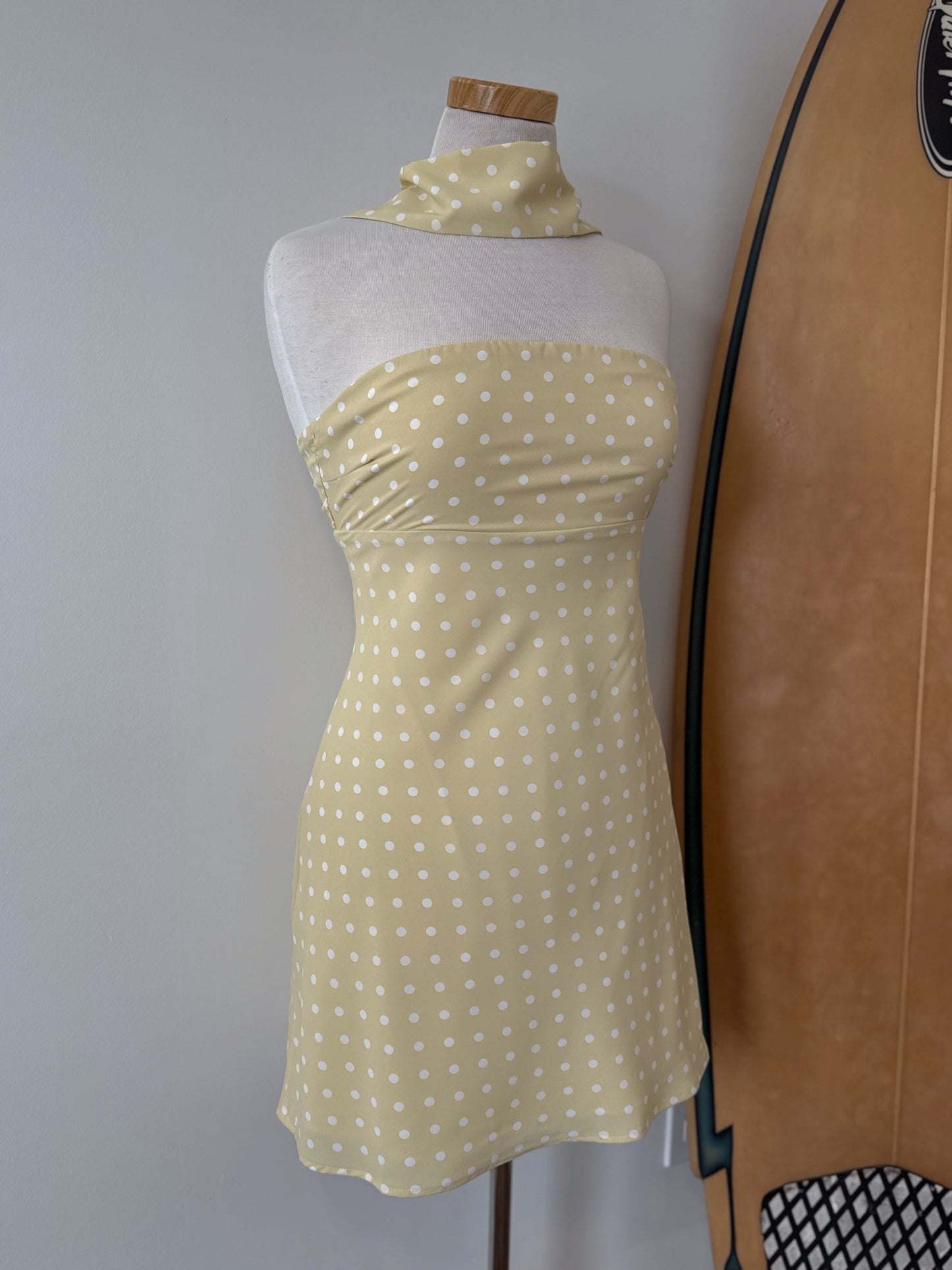 Butter & White Polka Dot Mini Dress