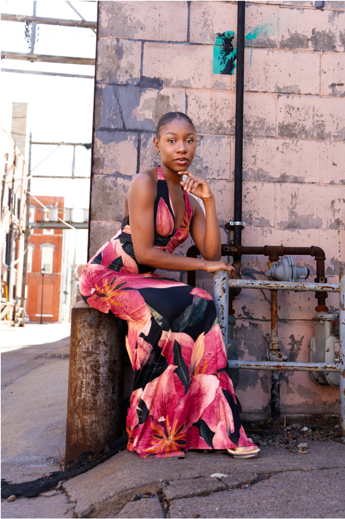 Aria Floral Mesh Maxi Dress