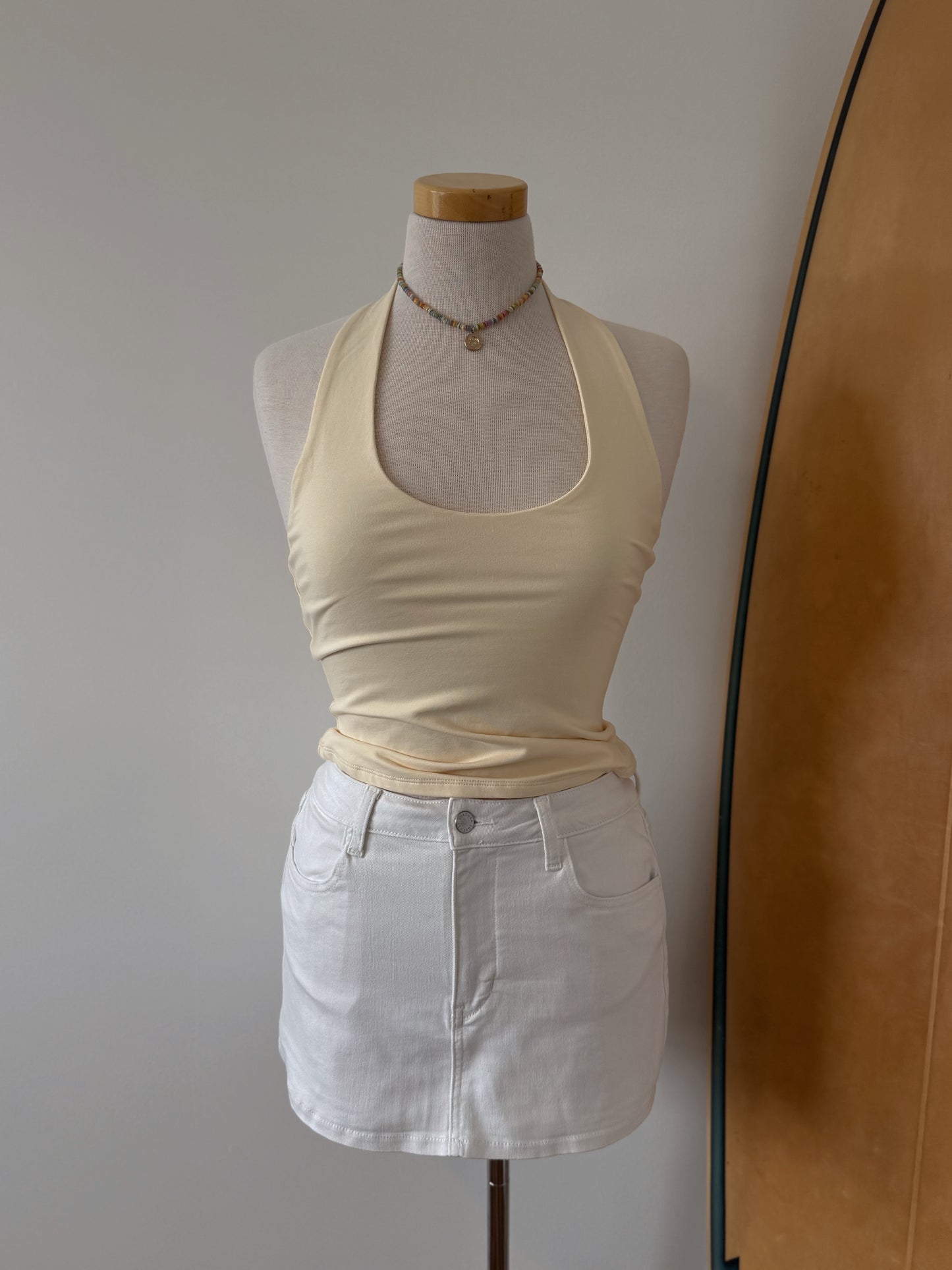 White Denim Skort