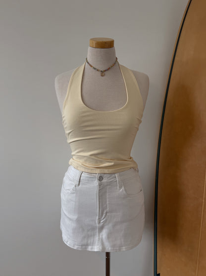 White Denim Skort