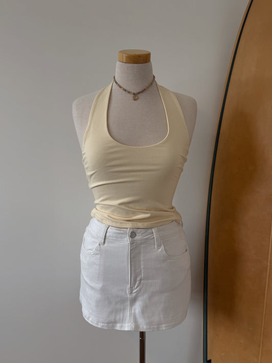 White Denim Skort
