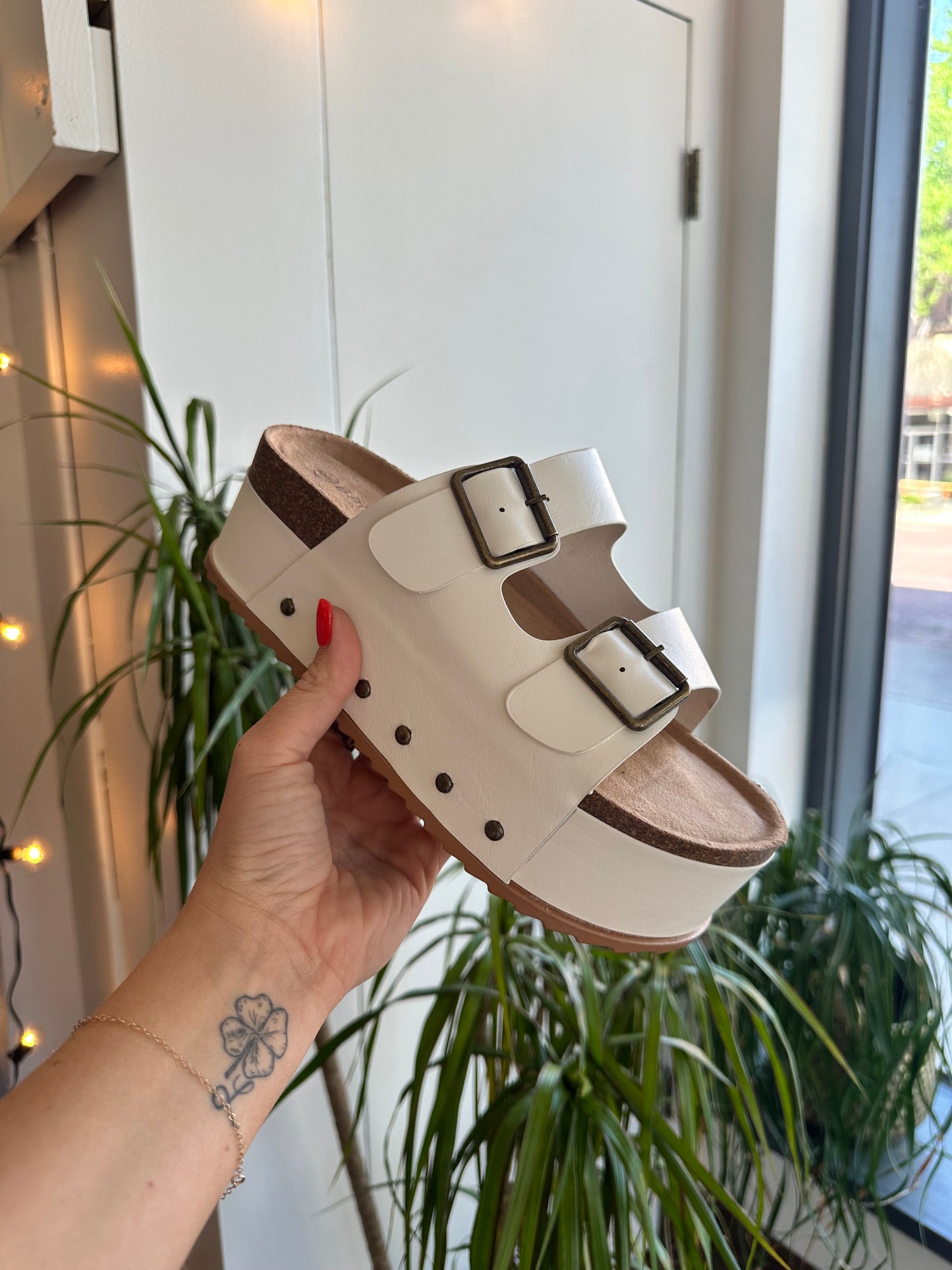 White Leila Platform Birks