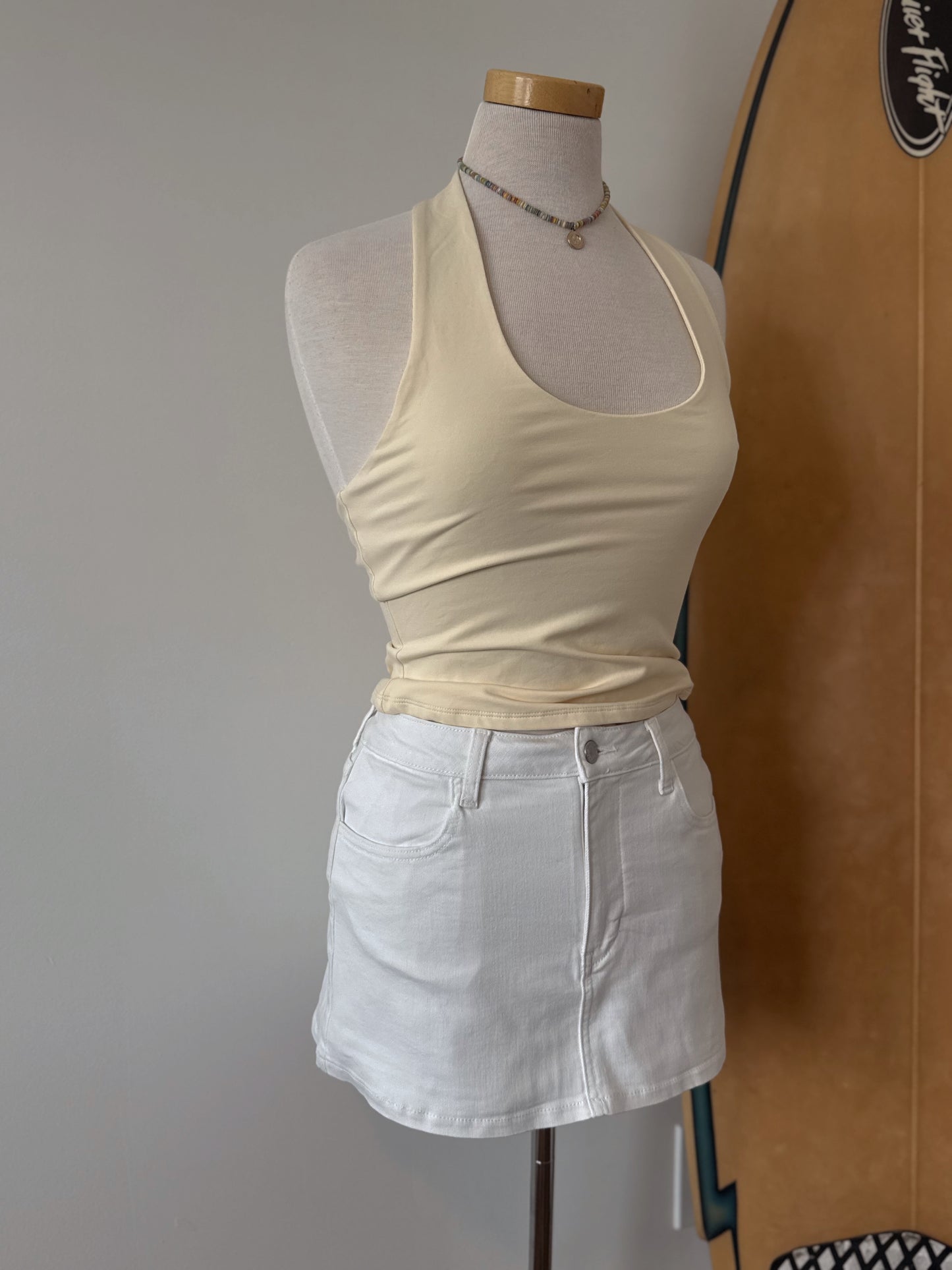 White Denim Skort