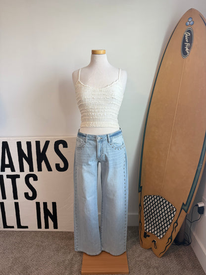 Low Rise Studded Baggy Jean