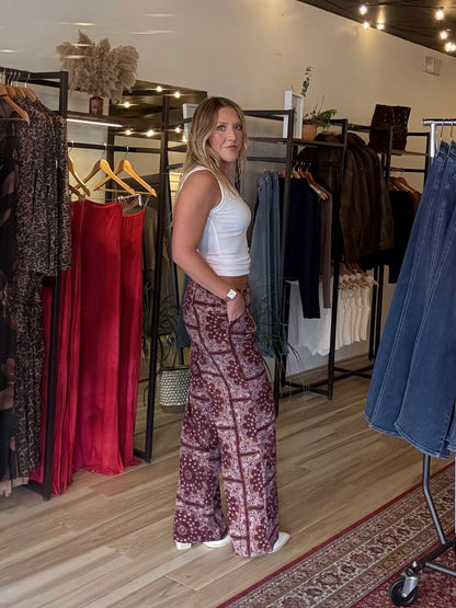 Paisley Wide Leg Trouser