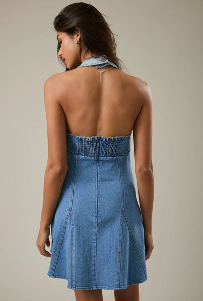 Denim Halter Dress