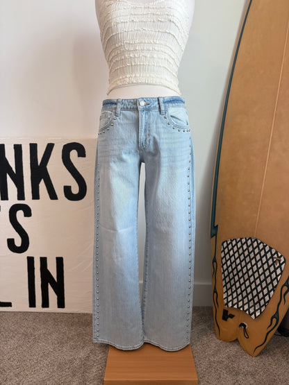Low Rise Studded Baggy Jean