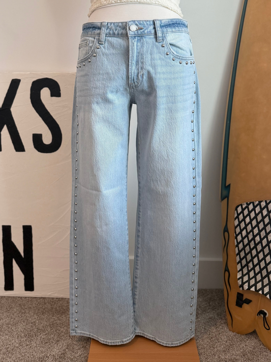 Low Rise Studded Baggy Jean