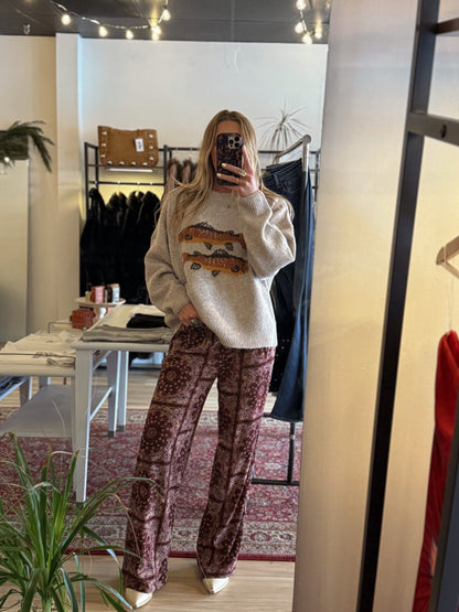 Paisley Wide Leg Trouser