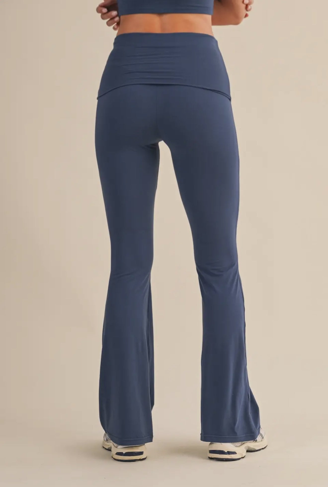 Ultra Soft Navy Foldover Flare Pants
