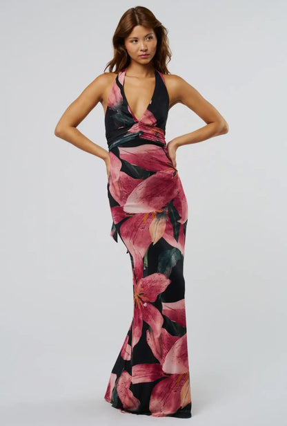 Aria Floral Mesh Maxi Dress