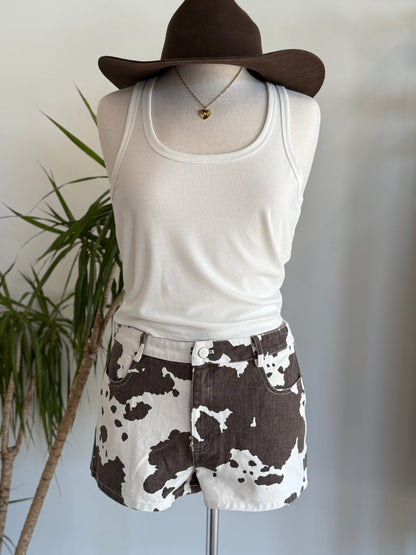 Cow Print Shorts