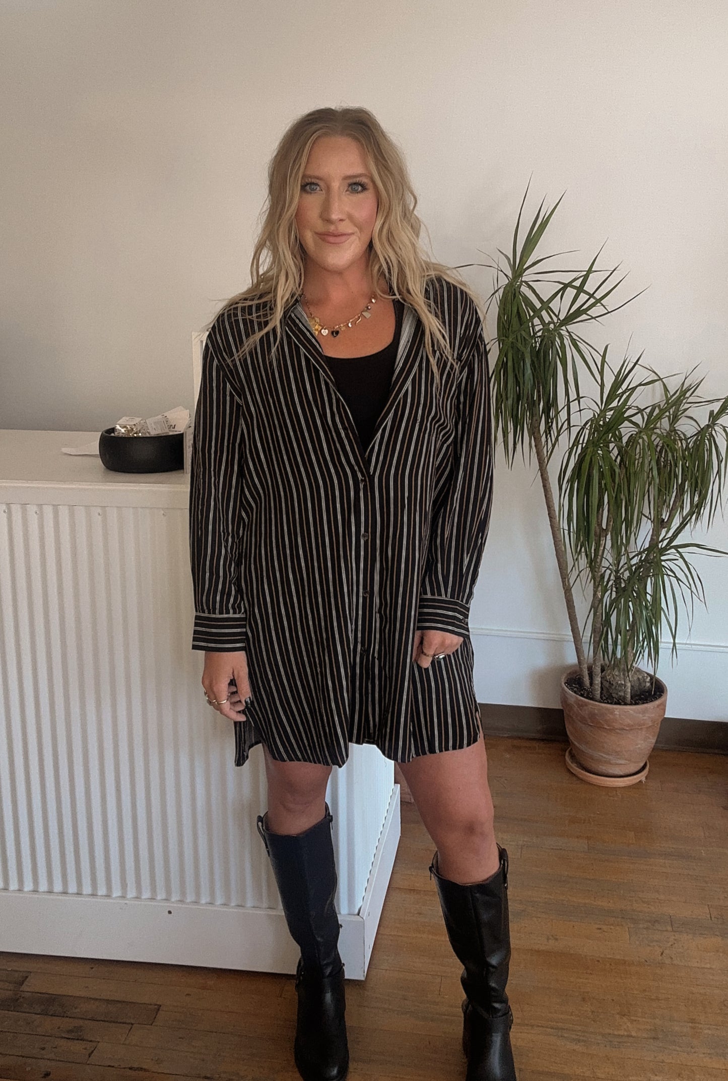 Bonnie Striped Shirt Dress