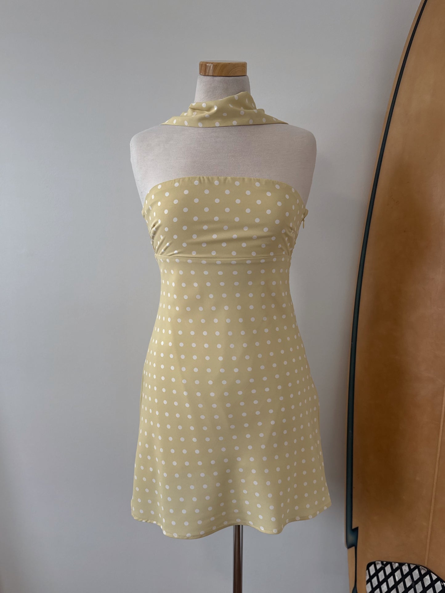 Butter & White Polka Dot Mini Dress