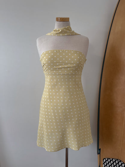 Butter & White Polka Dot Mini Dress