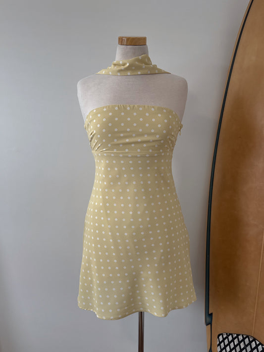 Butter & White Polka Dot Mini Dress