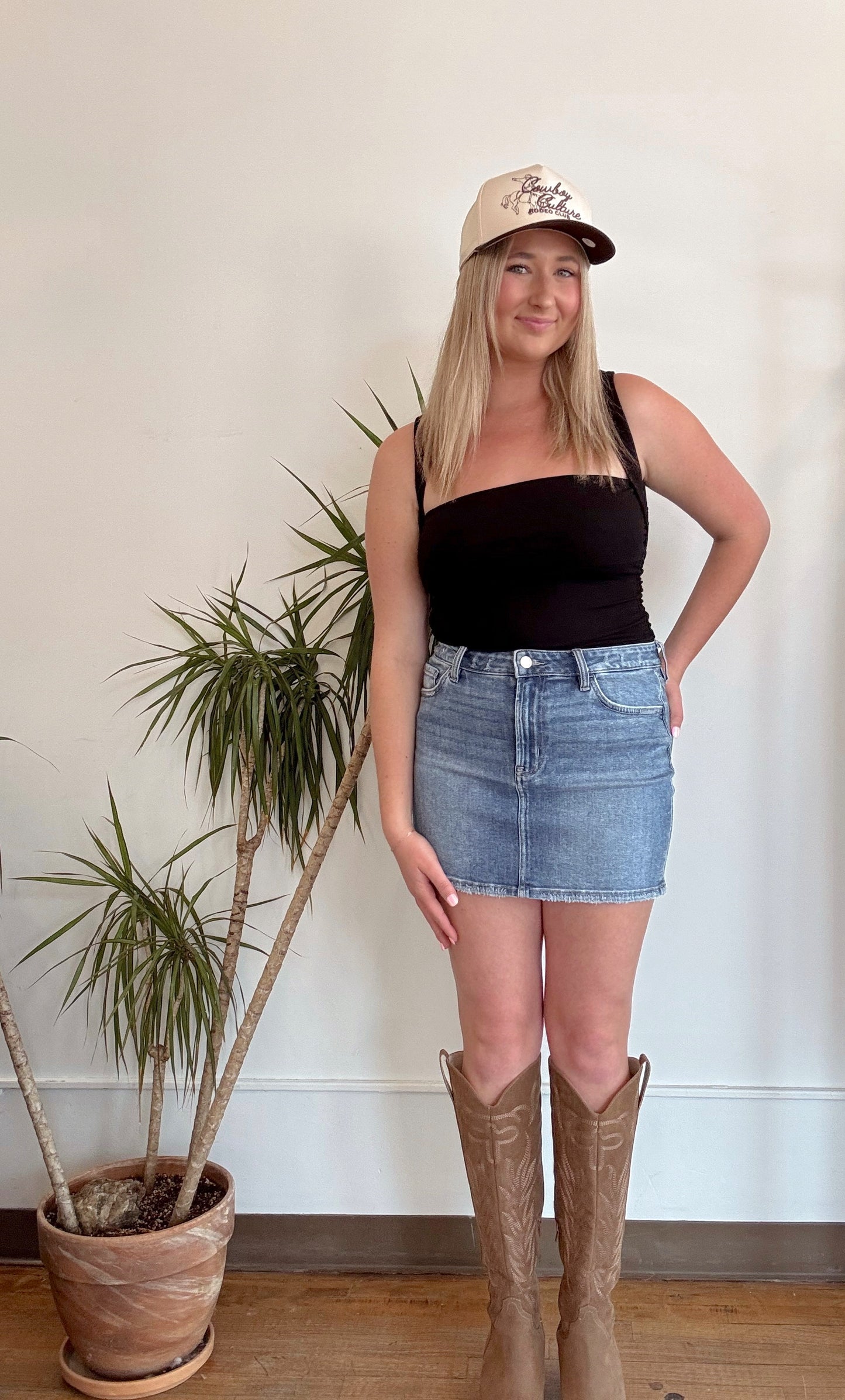 Dusty Blues Mini Skirt