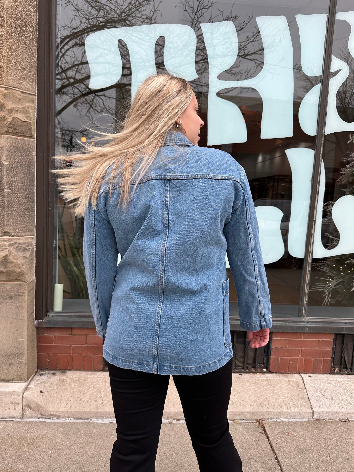 Oversized Denim Blazer