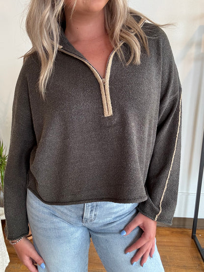 Newport Textured Knit Half-Zip Sweater