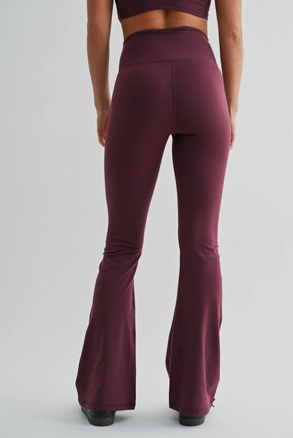 Dark Plum Crossover Waist Yoga Pant