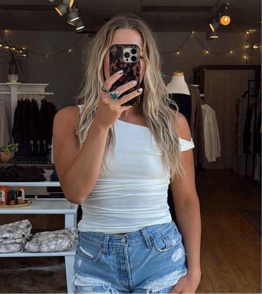 Ronnie Asymmetric White Top