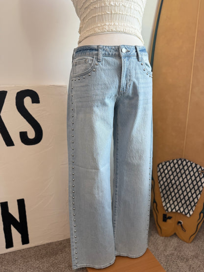 Low Rise Studded Baggy Jean