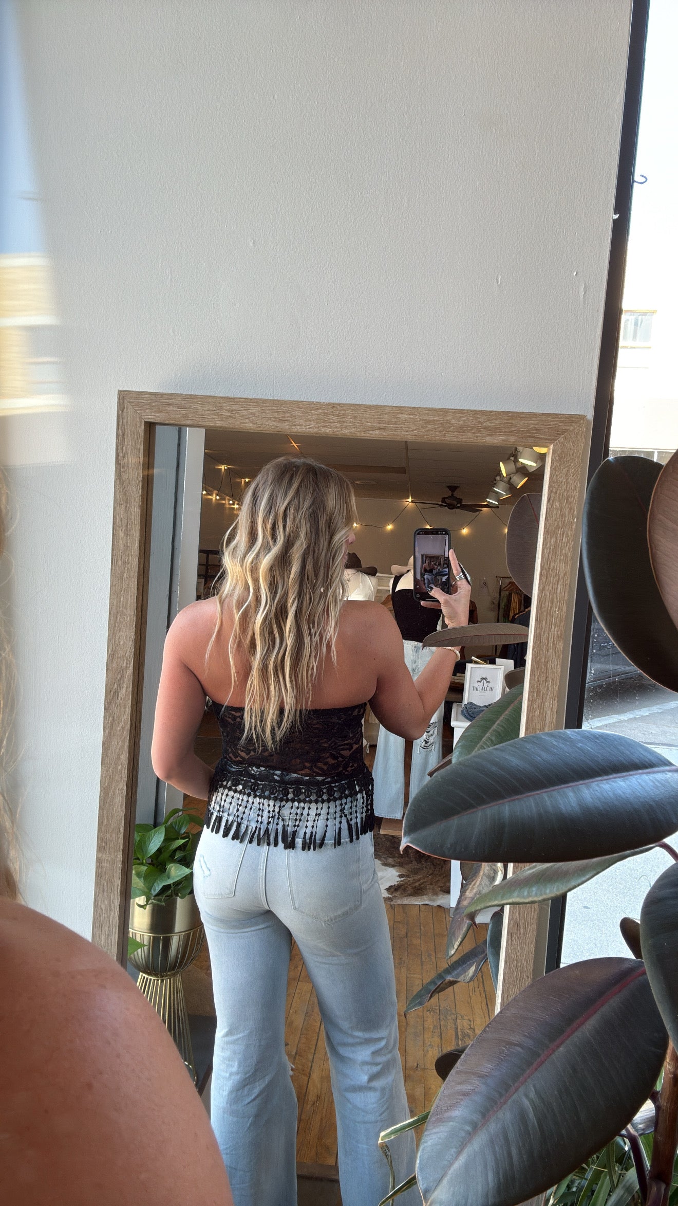 Sierra Lace Fringe Tube Top