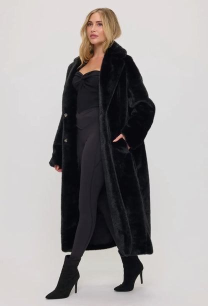 Midnight Luxe Maxi Fur Coat
