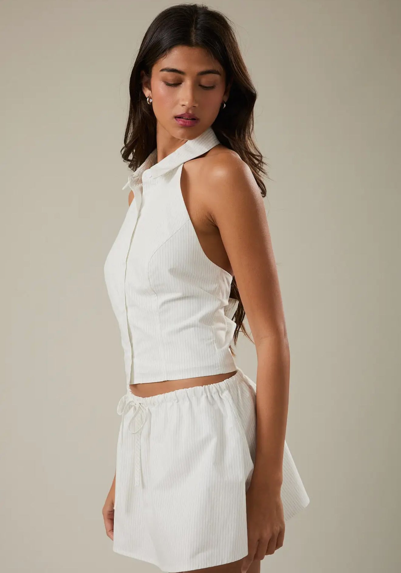 Halter Neck Collared Top