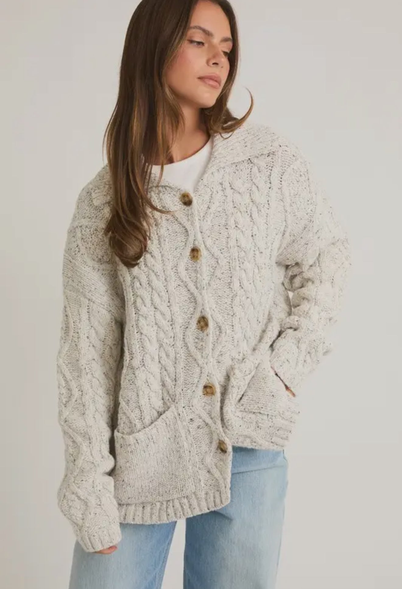 Parker Oversized Cardigan - Heather Grey
