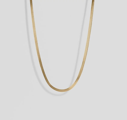 18k Gold Herringbone Chain Necklace