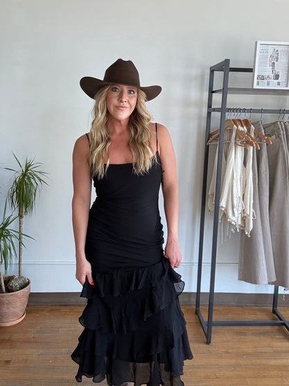 Black Coyote Ruffle Maxi