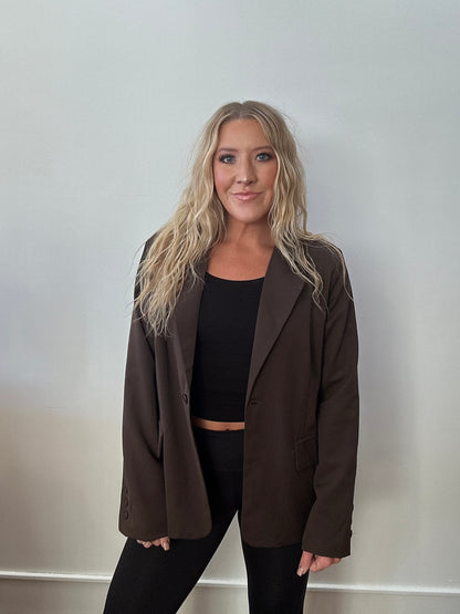 Selene Chocolate Oversized Blazer