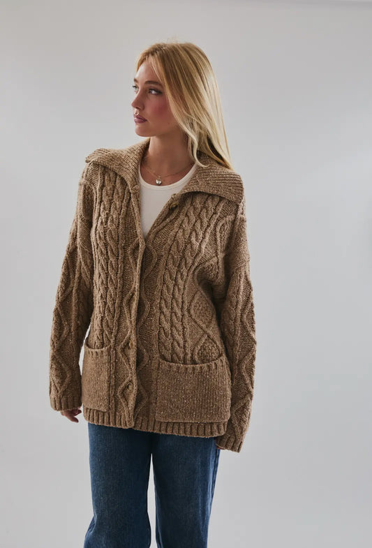 Parker Oversized Cardigan – Beige