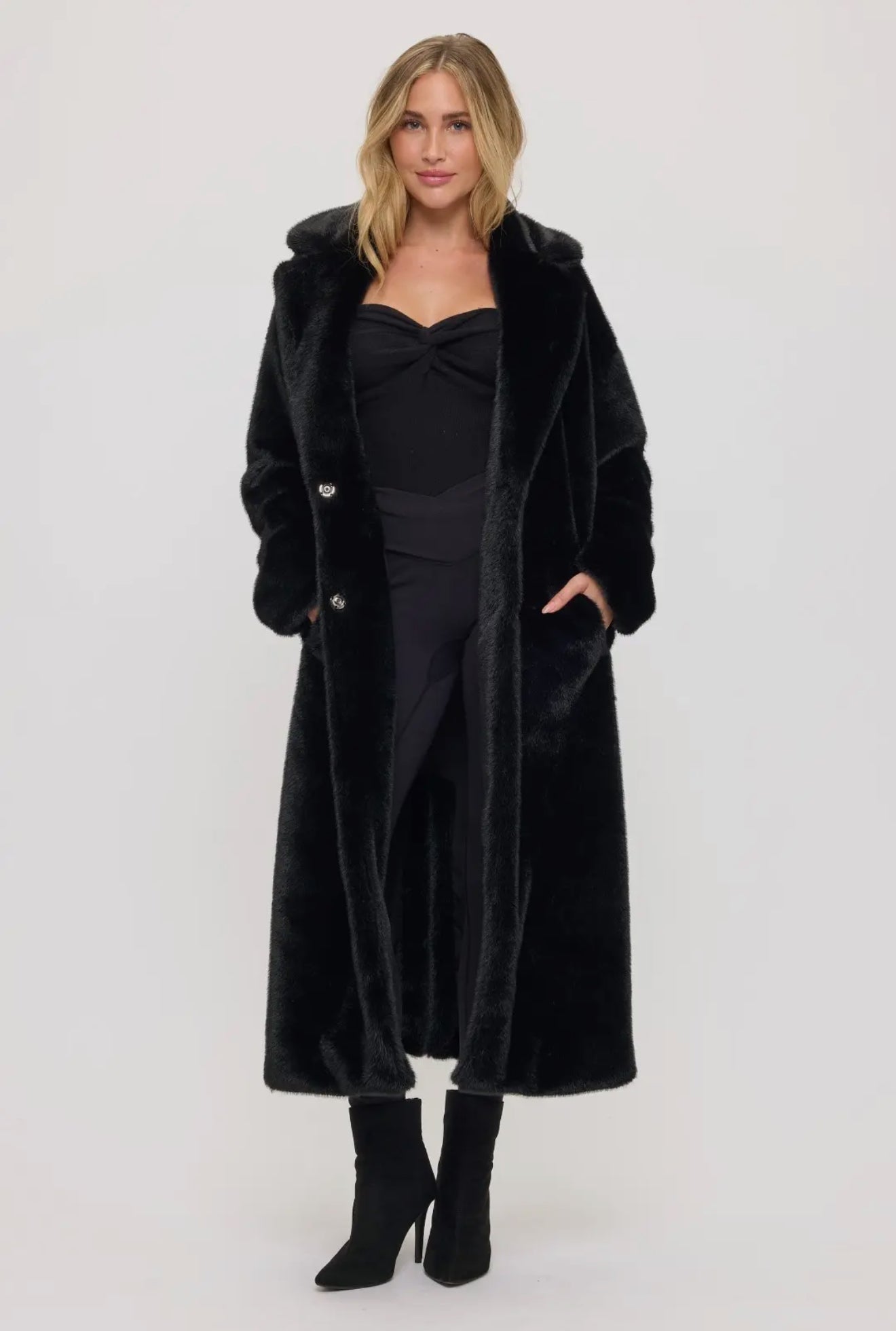 Midnight Luxe Maxi Fur Coat