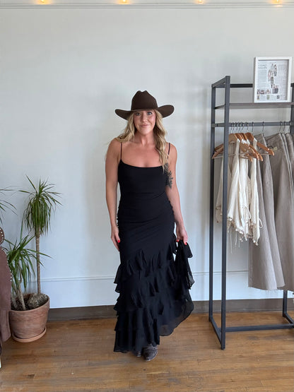 Black Coyote Ruffle Maxi