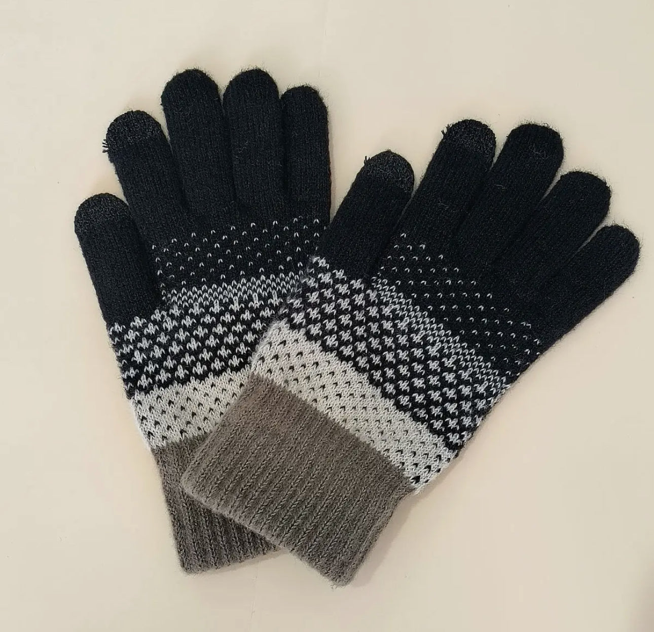 Touch Screen Finger Jacquard Thermal Gloves