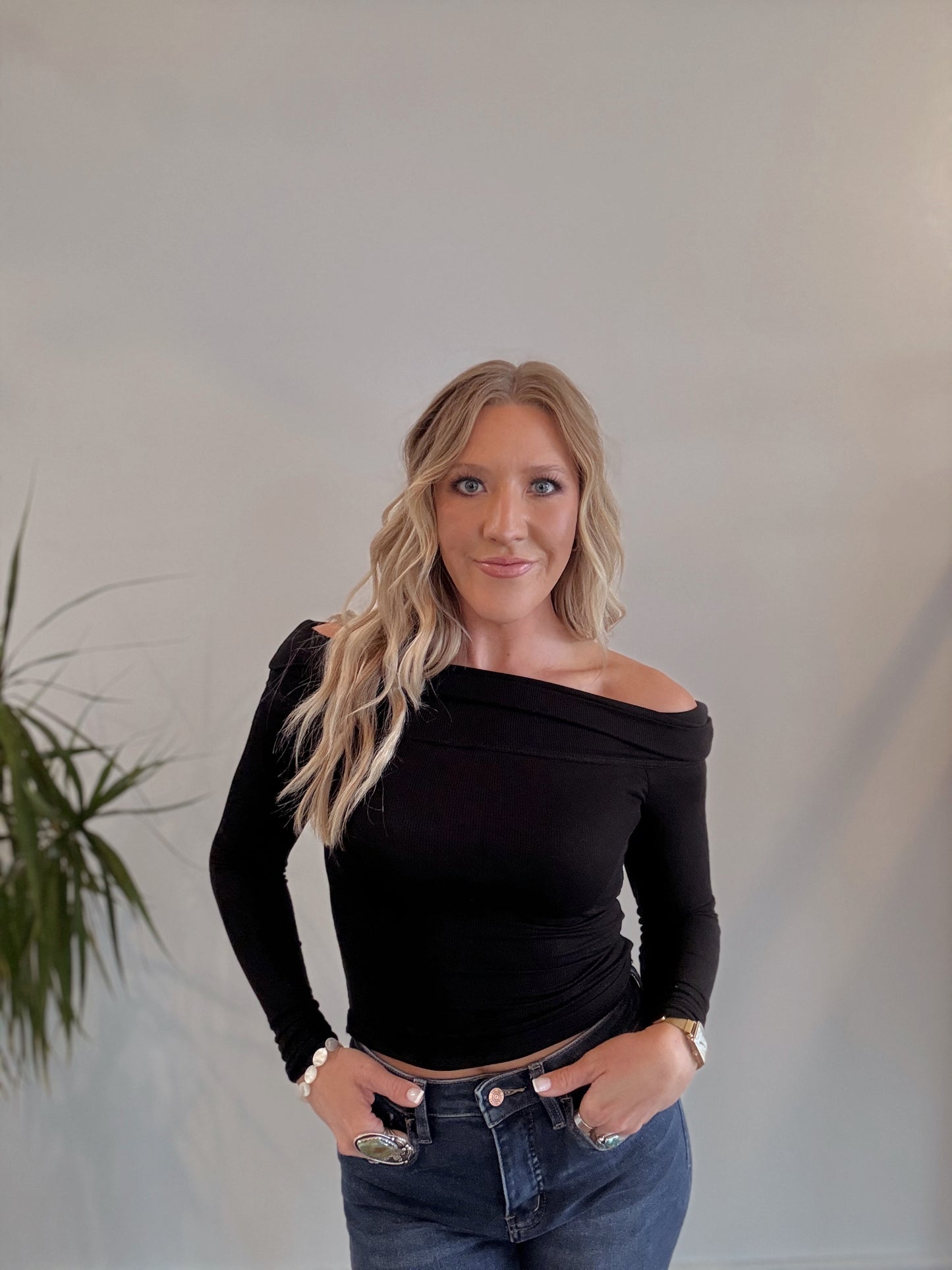 Ayla Off The Shoulder Knit Long Sleeve