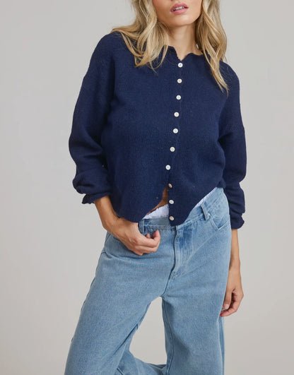 Navy Button Down Cardigan