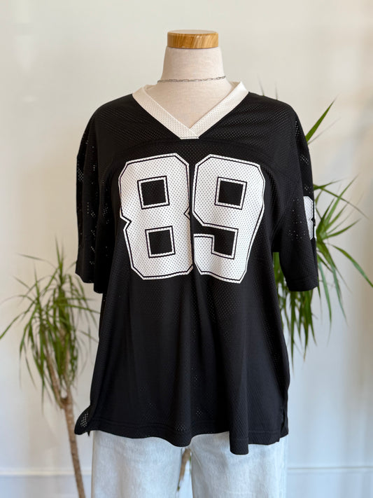 89 Black Football Jersey Top