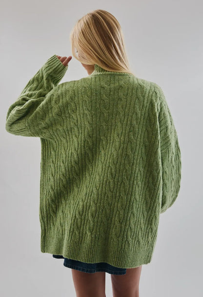 Olive Cable Knit Sweater