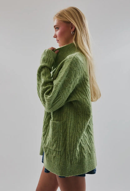 Olive Cable Knit Sweater