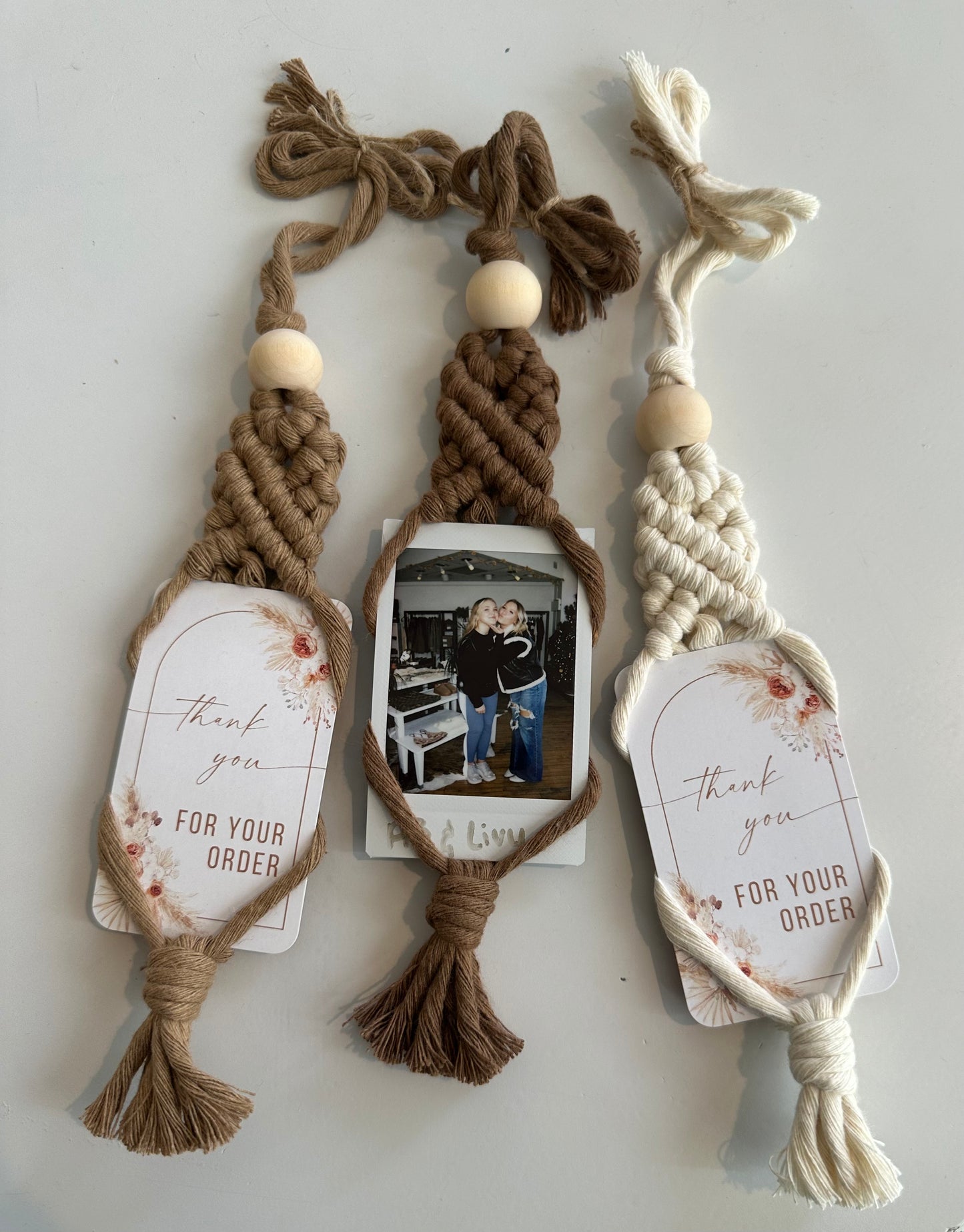 Macrame Polaroid Car Charm Diffuser