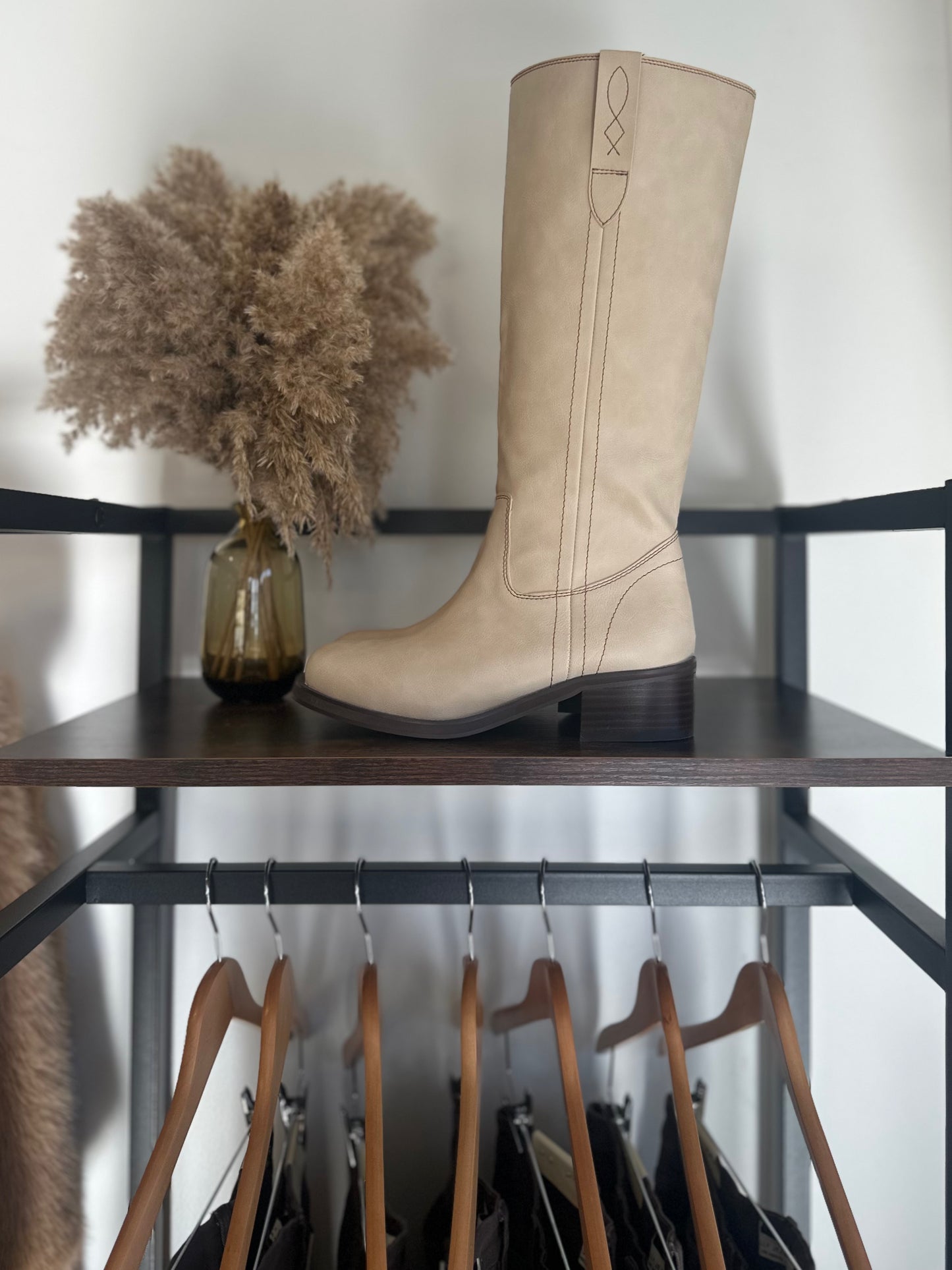 Pearl Square Toe Heeled Riding Boot