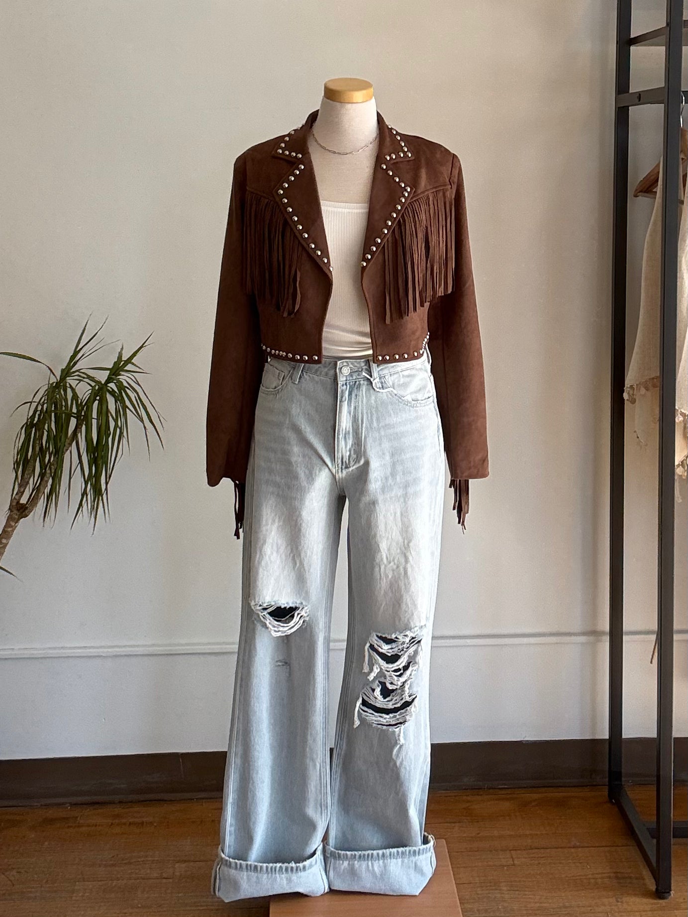 Studded Fringe Jacket