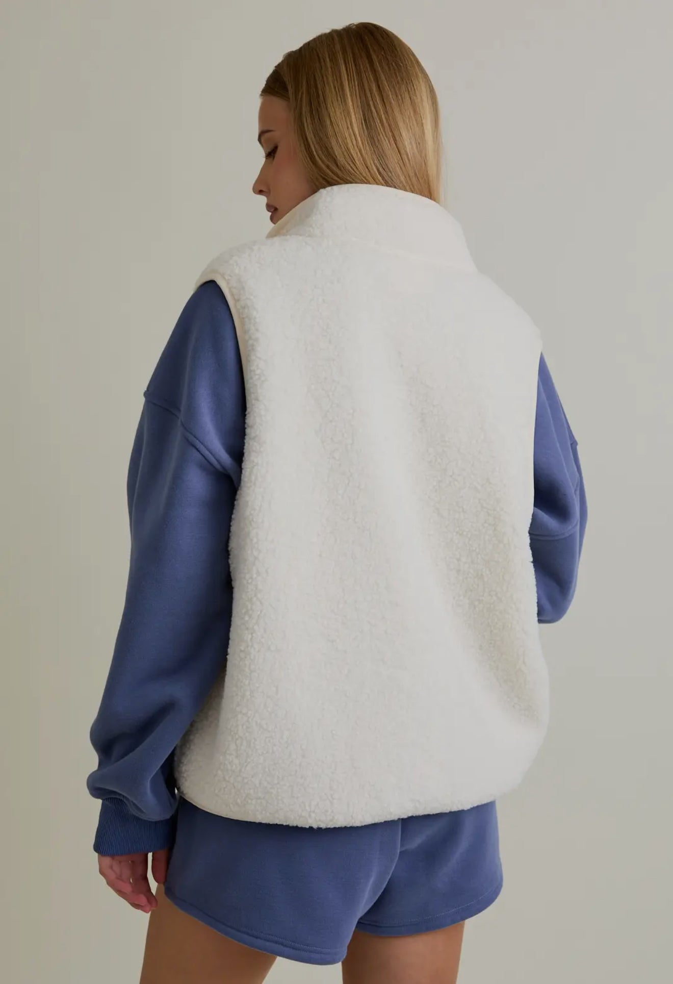 Cream Mock Neck Vest