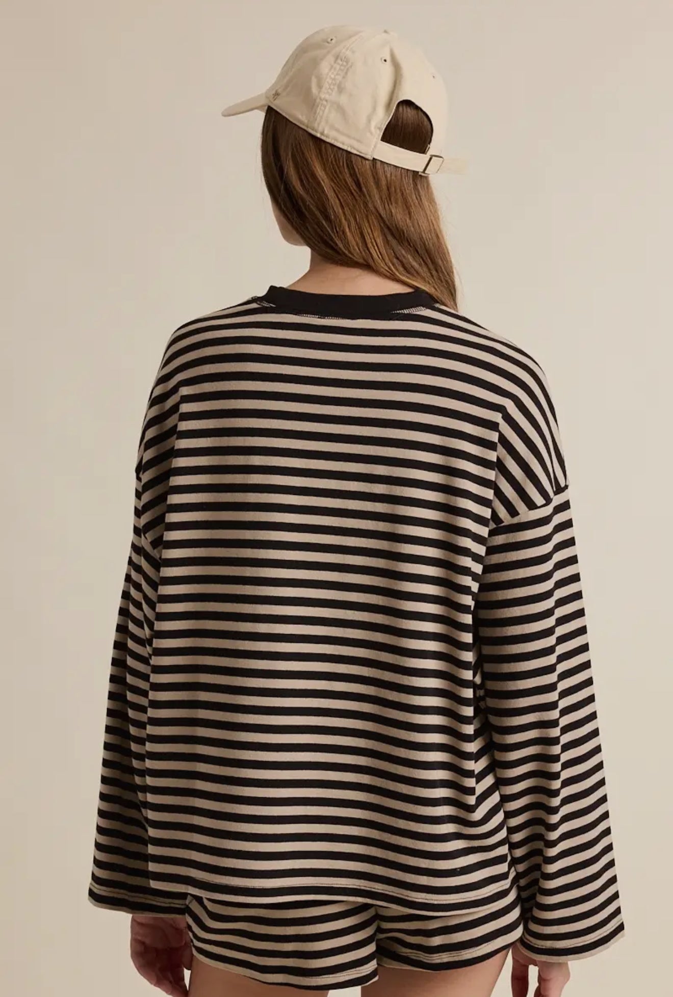 Oversized Stripe Crewneck Top
