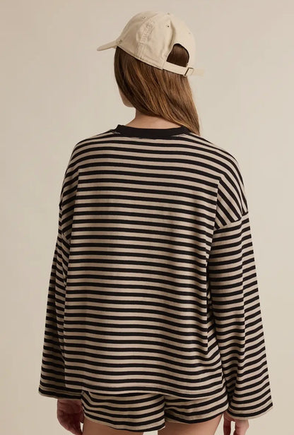 Oversized Stripe Crewneck Top