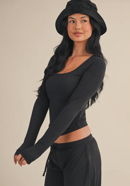 Ultra Soft Square Neck Long Sleeve