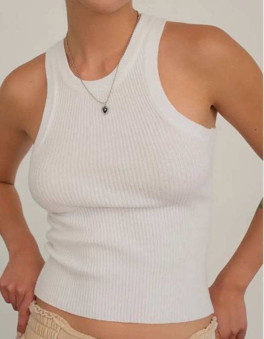 White Knit Tank